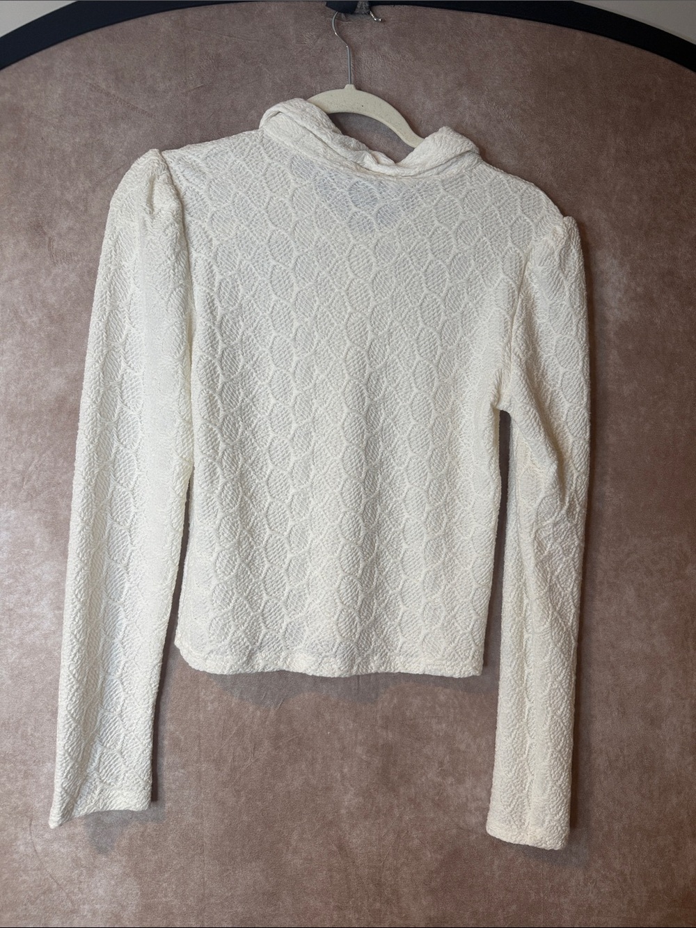 Jacqui E Cream Textured Collar Button-Down Top - Picture 3 of 3